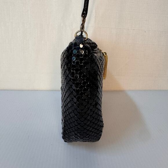 Vintage Handmade Mesh Metal Purse‎ Black Gold Whimsigoth Glam Coquette Girl - Picture 11 of 14